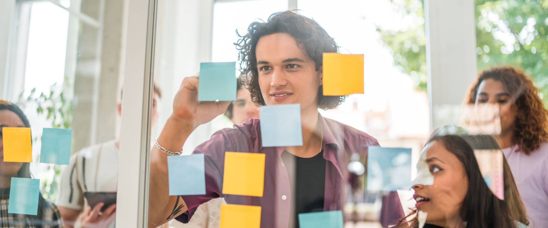 A marketing team sharing ideas and collaborating during a strategy session